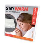 STAYWARM® King Size Luxury Quality Electric Underblanket with Detachable Controller / 2 Heat Settings / Detachable Cord / Machine Washable / Safe All Night Use - 70w - 130 x 120cm - F904 - White