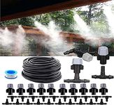 DIY Crafts Patio Spray Misters Watering System Kits Accessories for Outdoor Garden Greenhouse Nozzles Misting Cooling with 4/7 Blank Distribution Tubing Hose, Instruction (1 Pcs Mist Set, Multi)