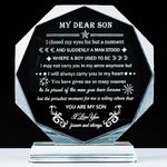 YWHL Meaningful Son Gifts from Mom Dad Birthday Gifts for Son Crystal Keepsake Inspirational Graduation Gifts for Adult Son To My Son Gifts on Christmas Valentines