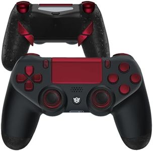 HEXGAMING NEW EDGE Wireless Controller Compatible with ps4-4 Back Buttons, 6 Profiles, Hair Triggers, Swappable Thumbsticks - Black Red