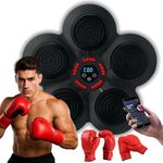 RedRoko Musical Boxing Machine, Smart Music Boxing Machine with Bluetooth, Boxing Game Trainer, Fun, Wall Mounted Punching Pad Bag with Stand, Musical Boxing Machine with Gloves for Kids and Adults