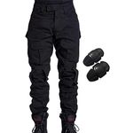 HANSTRONG GEAR Military Army Tactical Airsoft Paintball Shooting Pants Combat Men Pants with Knee Pads (Black,M)