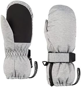 HIGHCAMP Winter Snow Ski Mitten Gloves Waterproof with Zipper on Long Cuff for Kids Toddlers Boy Girl-Lunar,S (3-5 Y)