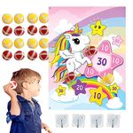 Changhui Dart Board for Kids - 27.6” Large Size Dart Game Throwing Dartboard for Kids with 12 Sticky Balls and 4 Hook, Kids Party Games Indoor/Outdoor Sport Fun Family Throwing Game(Unicorm)