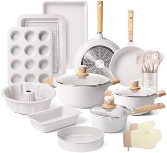 RIOVARM Induction Batteries de cuisine Granit Revêtement antiadhésif Sets de poêles et casseroles Avec couvercle Sans PFOA Casseroles, Ensemble de vaisselle de cuisson, ustensiles de cuisine