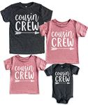 Teeny Fox Cousin Crew Shirts Tee Toddler T-Shirt Baby Bodysuit Set for Family Matching Outfit, Cousin Crew Mauve, Youth / M