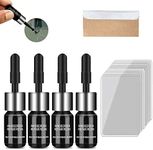 Windshield Repair Kit, Auto Glass Repair Kit, 4Pcs Car Windshield Repair Kit, Cracked Windshield Repair Kit, Car Windshield Repair Resins Tools Set, for Bulls-Eye, Star-Shaped, Half-Moon Cracks