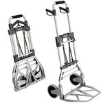 ATHLON TOOLS Aluminium Foldable Hand cart - Smooth-Running Wheels with Soft treads - incl. 2 Expanding Cords (Hand Truck Heavy)