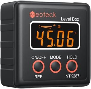 Neoteck Digital Angle Finder Digital Angle Gauge with LCD Backlight Protractor IP54 Waterproof Inclinometer Level Box for Bevel Angle of Miter Saw Automobile Test and Repair and Woodworking - Black