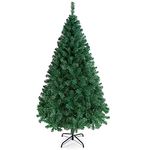 Yaheetech 6ft Artificial Christmas Tree Hinged Spruce Xmas Tree with 598 Tips and Foldable Metal Stand for Home/Office Holiday Decoration Indoor & Outdoor