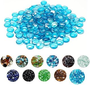 Skyflame 10-Pound Fire Glass Beads for Fire Pit Fireplace, 1/2-Inch Size Caribbean Blue Luster Decorative Blended Fireglass Drops for Landscaping