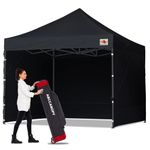 ABCCANOPY Classic Ez Pop up Canopy Tent with Sidewalls 10x10 Market and Patio-Series, Black