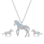 jagosen Horse Gifts For Girls Women Sterling Silver Horse Necklace Earrings Jewellery Sets Horse Riding Gifts For Horse Lovers