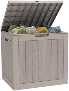 Mars Villa Deck Box, 31 Gallon Resin Indoor and Outdoor Storage Box Waterproof for Patio Furniture Cushions, Pool Supplies, Gardening Tools, Weatherproof and UV Resistant (Grey)