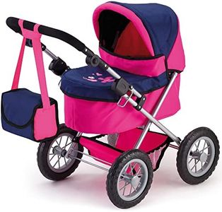 Bayer Design 13013AA Dolls Pram Trendy, Stroller, Foldable, Height-Adjustable Handle, Bag