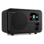 Audizio Vicenza WIFI Internet Radio with DAB+ Digital and FM Tuner, Bluetooth Audio, Dual Alarm Clock, Built-in Rechargeable Battery - Black