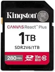 Kingston 1TB Canvas React Plus SD Card | Up to 280MB/s | High Performance Photography | Class 10 UHS-II U3 V60 | SDR2V6/1TB