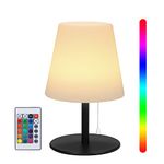 Neoglint RGB Pull Chain Table Lamp for Bedrooms Nightstand Bedside Lamp, Small Color Changing Ambiance Lamp, 2500mAh USB Rechargeable LED Night Light Cordless for Kidroom, Bedroom, Living Room