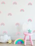 24 Pastel Colour Rainbows Wall Stickers Children's Wall Decals For Nursery Kids Bedroom Removable Wall Art