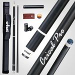 CRICAL Carbon Fiber Pool Cue Stick 58 Inch Billiard Cue Sticks Professional Low Deflection Pool Sticks with Carbon Fiber Shaft, 3/8 * 8 Pin Joint and 12.5mm Tip & Adjustable Weight (18.5-20oz)