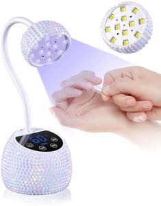 Makartt UV LED Nail Lamp - Gooseneck Flash Cure Lamp 39mW/cm² Rechargeable UV Light for Gel Nails with Auto Sensor 4 Timers Fast Curing Nail Light for Charms Gel-X Tips Rhinestones (Diamond White)