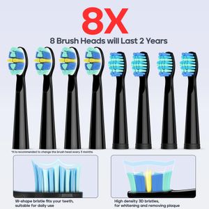 Seago Electric Toothbrush – Black, Rechargeable Sonic Cleaning