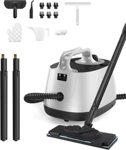 Steam Cleaner with 21 Accessories, 5 Minutes Fast Heating, Multipurpose Portable Canister Steamer for Floors, Carpet, Cars, Tiles, Grout Cleaning, Chemical-free, 1.5L Capacity