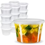 Eco Pack 48 Pack - 16 oz. (473 mL) Plastic Deli Food Storage Containers with Airtight Lids - Microwavable, Freezer & Dishwasher Safe | Best for Meal Prepping, Portion Control, Food Organization and Storage