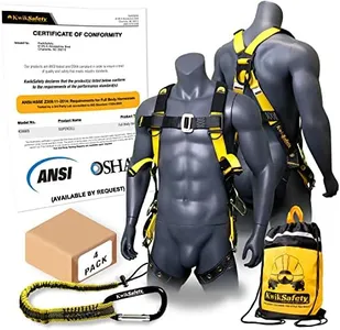 KwikSafety - Charlotte, NC - SUPERCELL Safety Harness [4 PACK] Premium Shoulder Padding ANSI OSHA Full Body Fall Protection Work Equipment Construction Tower Climbing Roofing Forklift Aerial Boom Lift