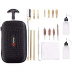 Tryway Pistol Cleaning Kit .22 .357/.38/9mm .40 .45 Cal, Hand Gun Maintenance Set, Gun Cleaning Kit 9mm, Bronze Bore Brush & Nylon Brushes with Carrying Case Premium Pistol Cleaning Kit (Black)