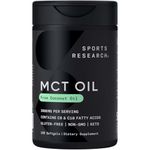 Sports Research Keto MCT Oil Capsules derived from Coconut Oil | Keto Fuel for The Brain & Body | Derived from Non-GMO Coconuts (120 Soft gels)