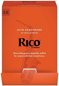 D'Addario Rico Alto Saxophone Reeds, Strength 2, Pack of 50