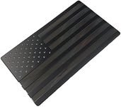 Muzzys-Premium Aluminum All Black Subdued American Flag Decal Emblem Sticker Badge NO Quarter Given 3.2" x 1.75" United States Stick On Car Truck Bumper Window Glass, Made in The USA