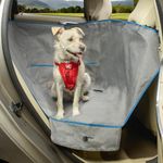 Kurgo Heather Half Dog Hammock - Half Seat Dog Hammock for Secure Pet Travel - Waterproof & Stain Resistant Cover - Backseat Divider - Dog Car Seat Protector - Heather Grey