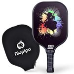 Pickleball Paddle, USAPA Approved Graphite Pickleball Racket with Graphite Carbon Fiber Face, Polypropylene Honeycomb Core Ultra Cushion, 4.72In Grip Lightweight Paddle 7.83OZ with Cover