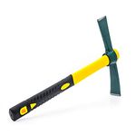 Cutter Mattock, Forged Steel Garden Pick Axe with 15 Inch Handle, Heavy Duty Hoe Weeding Tools for Loosening Soil, Camping, Gardening or Prospecting