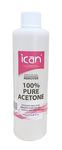 Ican London 100% Pure Acetone Nail Polish Remover UV GEL Soak Off 250ml clear