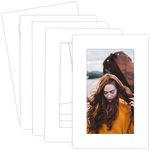 MBC MAT BOARD CENTER, 5 Pack 4x6 for 3x5 White Picture Mats Frame Mattes for Photos, Bevel Cut, Acid Free, 4-ply Thickness