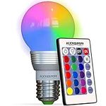 Kobra LED Color Changing Light Bulb with Remote Control - 16 Different Color Choices Smooth, Fade, Flash or Strobe Mode - Smart Remote Lightbulb -RGB & Multi Colored