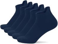 SERISIMPLE Viscose Bamboo No Show Sock Men Thin Low Cut Socks Odor Resistant Breathable Sock 5 Pairs (Large, Navy Blue)