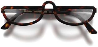 LONDON MOLE Eyewear Brainy Reading Glasses Half Moon Glasses Cool Readers Men's Women's Unisex Full Rim Glasses Spring Hinges