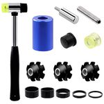 Glarks 15Pcs Bike Fork Star Nut Headset Spacer Installation Tool Kit, Bike Fork Installer Setting Tool and Rubber Hammers with Star Nuts and 3/5/10/15/20mm Bicycle Carbon Fiber Headset Spacer Kit