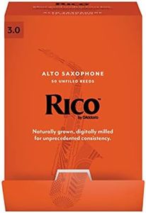 D'Addario Rico Alto Saxophone Reeds, Strength 3, Pack of 50
