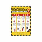 Anne Print Solutions® How to Use Fire Extinguisher Sticker for Hospital Sticker | Nursing Home Sticker | Clinic Sticker Pack of 2 Pcs Size 12 Inch *X 9 Inch* Multicolour