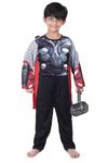 KAUSHIK ENTERPRISES Hosiery Fabric Thor Superhero Costume For Kids Halloween Dress Fancydress Birthday Gift | Cosplay Bodysuit for Boys and Girls, 7-8 Years
