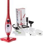 H2O X5 Steam Mop and Handheld Steam Cleaner – Multifunctional & Multipurpose System for Floors, Carpets, Windows, Upholstery, Kitchens & Bathrooms (Red)