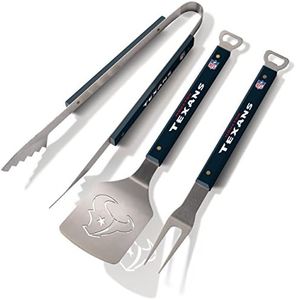 YouTheFan NFL Houston Texans Spirit Series 3-Piece BBQ Set Stainless Steel, 22" x 9"