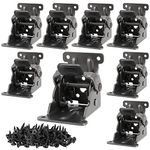 8 Pack Table Legs Foldable Hinges, 0-90 Degree Folding Locking Hinge, Lock Extension Support Bracket, with 88 PCS Screws, Black