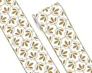 FLFK Wallpaper Border Gold and Whit