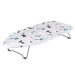 Beldray LA031176DFEU7 Tabletop Ironing Board – 73 x 31cm, Machine Washable 100% Cotton Dog Print Cover, Felt Underlay, Lightweight, Easily Foldable Legs, Perfect for Travel & Small Spaces